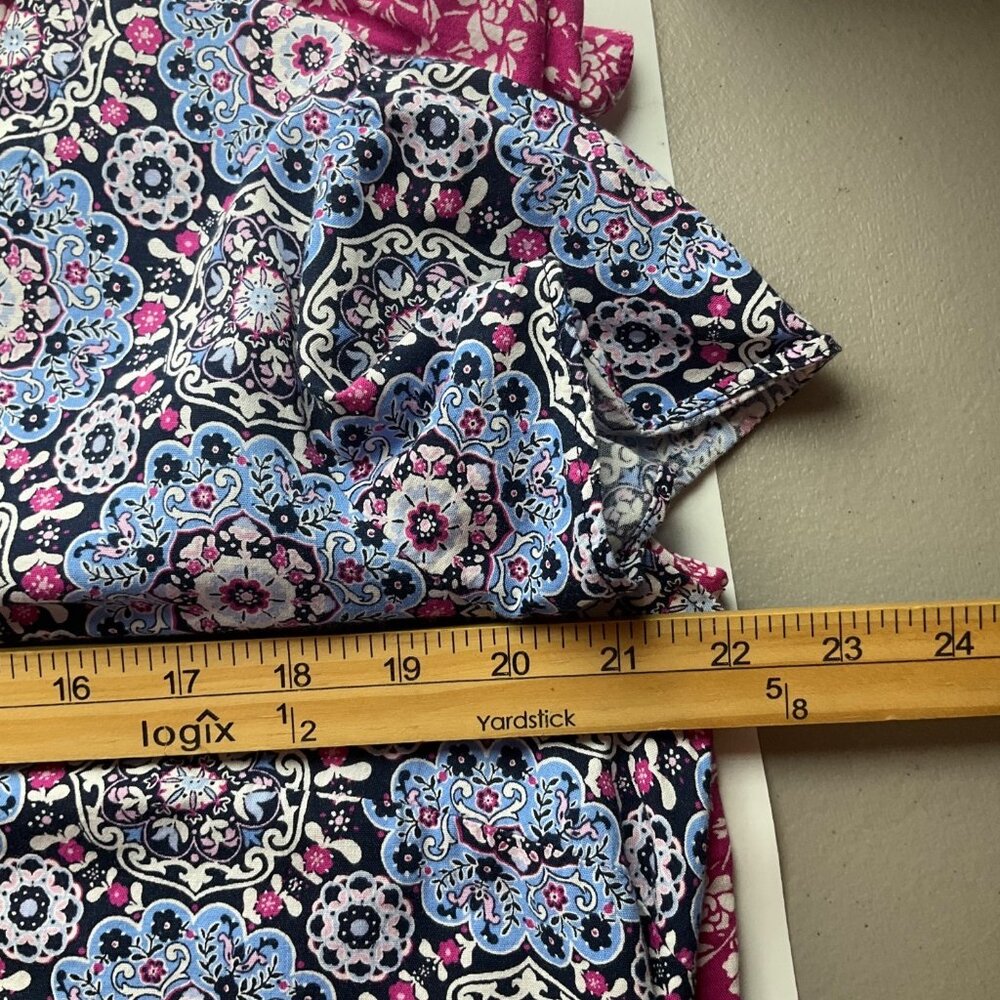 LOFT M Bundle Lot 2 Floral Ruffle Shirt Dresses V-Neck Tiered Babydoll Cotton - Picture 8 of 15